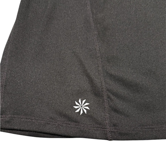Athleta Black Gray Fitted Zippered Top Sz Small - Picture 6 of 9